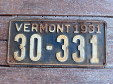 1931 Vermont License Plate 30 331