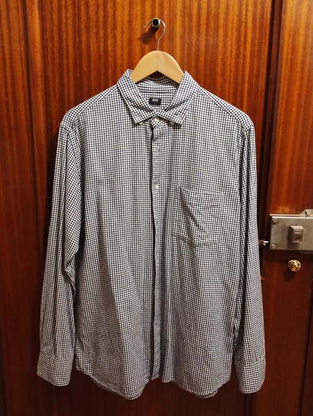 Camisa de cuadros de franela de Uniqlo, talla L