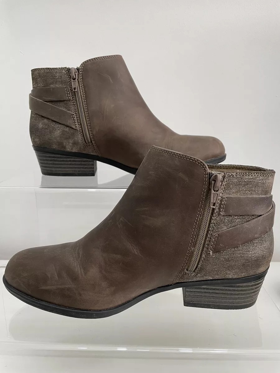 CLARKS ADDIY GLADYS TAUPE LEATHER FASHION BOOT UK5D EU38 eBay