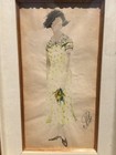 ANTIQUE RUSSIAN WATERCOLOR OF A GIRL WITH FLOWERS — photo 6