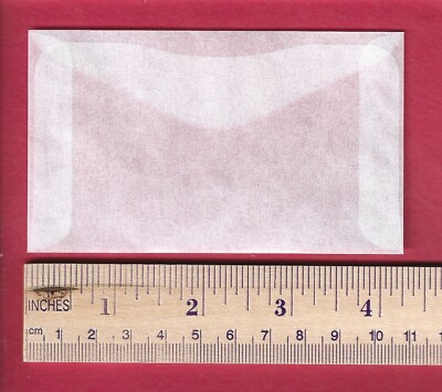 100 QUALITY JBM #3 Glassine Envelopes 2-1/2'' x 4-1/4'' V-Flap Made in USA