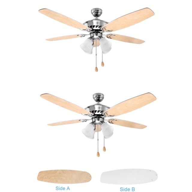 2x Le 52 Inch 5 Blade Ceiling Fan With 4 Lights For Winter