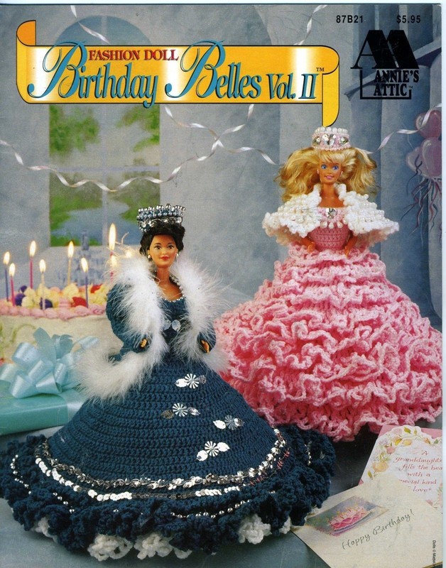 BIRTHDAY BELLES VOL.II FASHION DOLL CROCHET PATTERN BOOK / LEAFLET BARBIE
