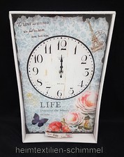 Französische Wanduhr Uhr Wanddekoration ROSEN Küchenuhr Deko SCHMETTERLING 25x40