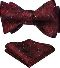 Bow Ties for Men Check Plaid Self Tie Bow Tie and One Size B-01 Dark Red