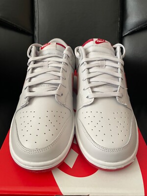 Size 11.5/12 Nike Dunk Low Vast Grey Varsity Red White  display picture 2