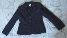 Womens Genuine Eastex Navy Blue Polka Dot Button Up Blazer Size 12 Worn Once
