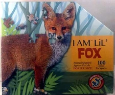 I Am Lil' Fox Cute And Clever Unique Animal Shaped Pieces 100 pc 29X 26" Puzzle