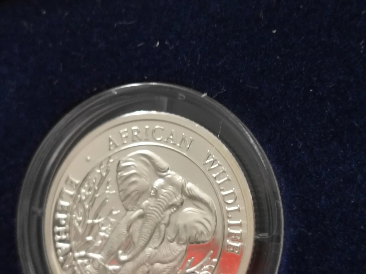 SET 4 SILVER COIN 2004 AFRICAN WILD ELEPHANT SOMALIA( 2, 1, 1/2 Y 1/4 OZ).ELE