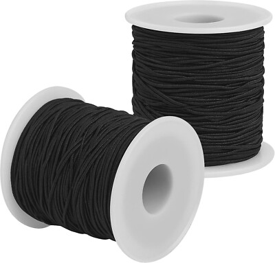 Gummikordel zur Armbänderherstellung - 1 Rolle schwarz Gummikordel 1,2mm 50m lang