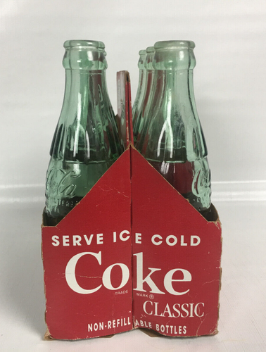 Vintage Coca-Cola Coke Classic Holiday Hospitality 6 Pack Glass Bottles Empty - Picture 6 of 10