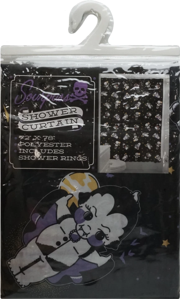 4702 Kewpie Monstruos Novia Frankenstein Drácula Momia Sourpuss Cortina de Ducha Foto 3 de 4