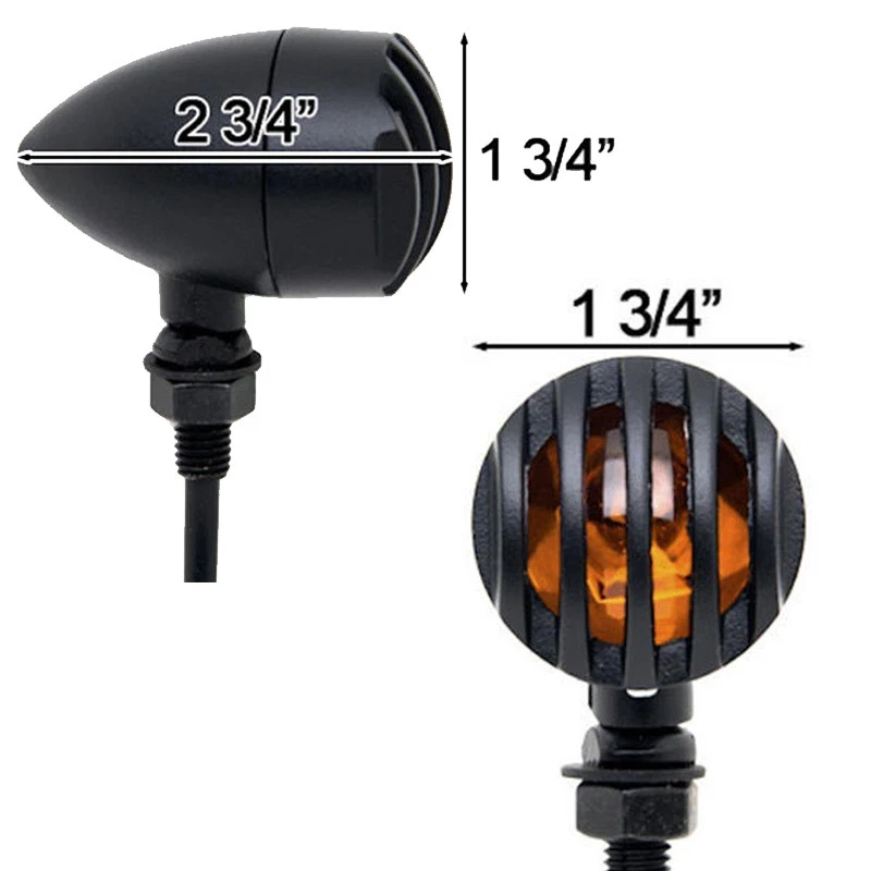 2X LUZ INDICADORA DE GIRO MOTO PARA HARLEY CHOPPER BOBBER CAFÉ RACER Foto 3 de 4