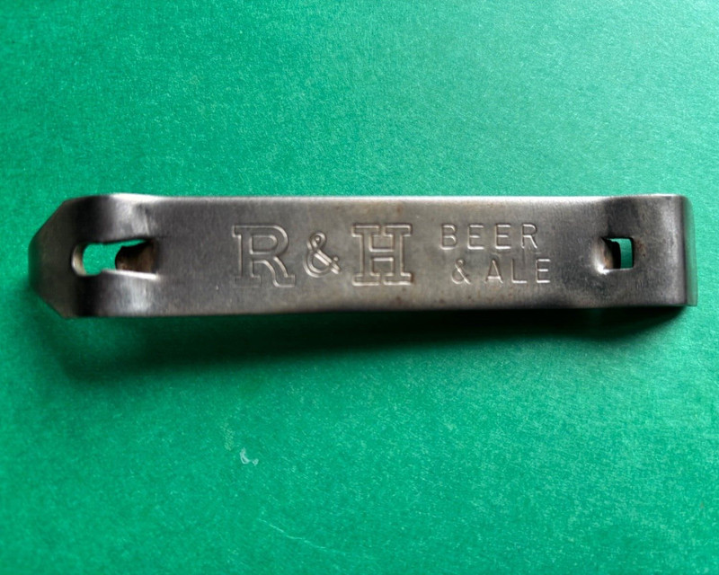 RARE VINTAGE R&H RUBSAM & HORRMANN BEER ALE BOTTLE & CAN OPENER N.Y.  NEW YORK