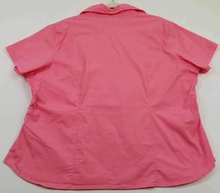 Blusa Quizz Top Para Mujer 20 Plus Rosa Mangas Cortas Cuello Elastizada Trabajo Profesional Foto 4 de 4