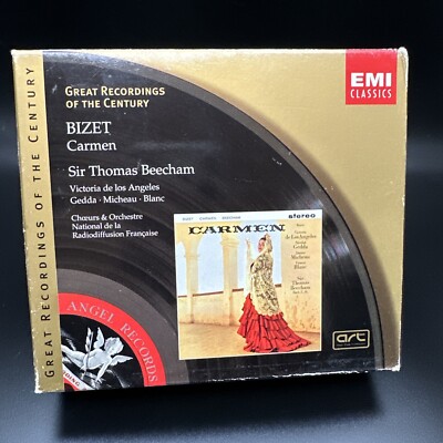 Bizet CARMEN, Sir Thomas Beecham Angeles Gedda Micheau [EMI 3 CD Box Set] EX