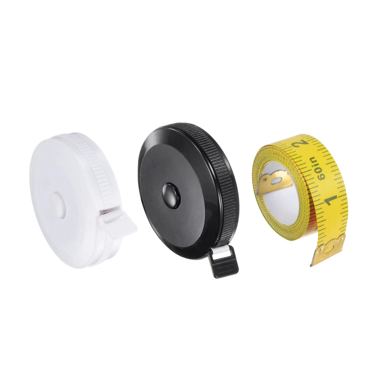 3pcs 200cm Soft Retractable Measuring Tape White Black Multicolor