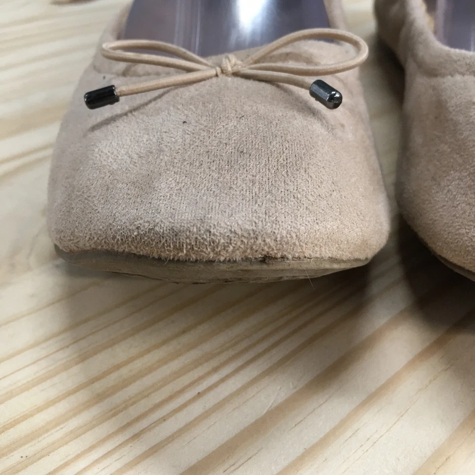 Zapatos George para mujer 9 Ballet planos beige sin cordones punta redonda cómodos informales parte superior baja Foto 4 de 4