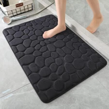 Memory Foam Bath Mat Cobblestone Bathroom Rugs Super Water Absorbent