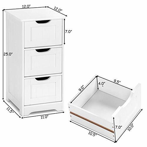 Tangkula Floor Cabinet 3 Drawers Wooden Storage Cabinet For Home Office Living For Sale Online