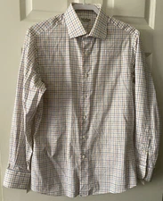 Mohan Custom Men Long Sleeve Checks Dress Shirt - Size M