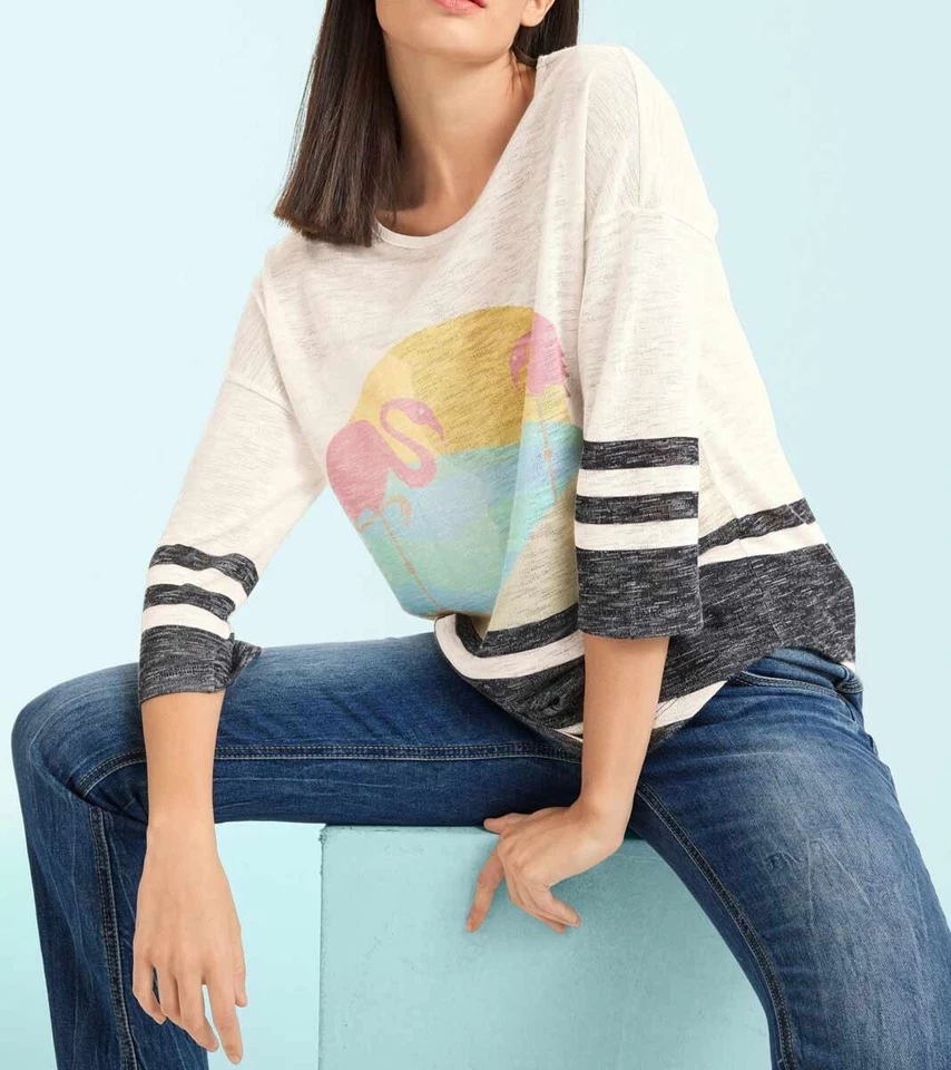 NEU Übergröße schicker Damen Feinstrick Druck Pullover mit 3/4 Armelänge Gr. 48 - Bild 4 von 4