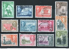 Gold Coast 1948 King George VI complete definitive set in fine used