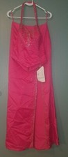 Joli Prom - Hot Pink Halter and Skirt Beaded Sequin Prom Formal Dress Size 8