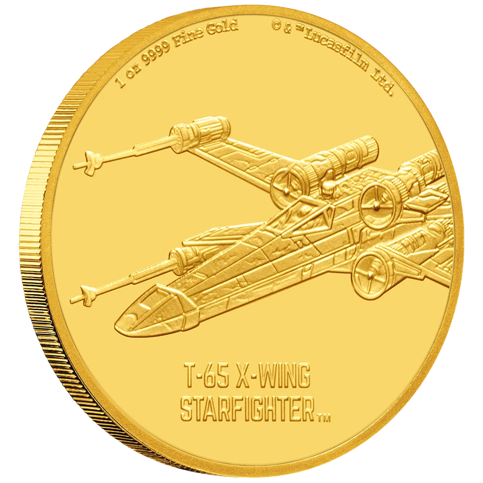 Goldmünze Star Wars™ Ships T-65 X-Wing Fighter™ (3.) 2020 - Niue - 1 Oz PP