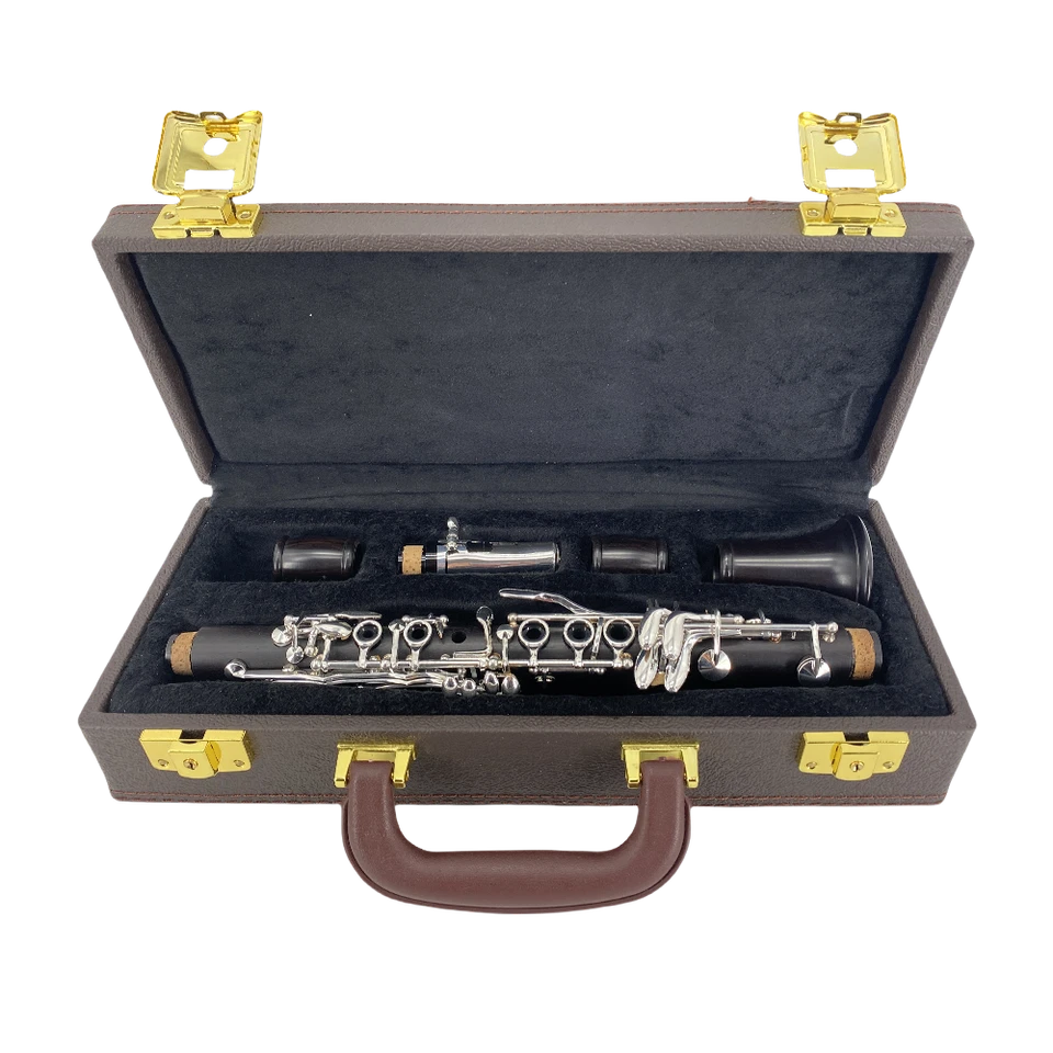 Clarinete Profesional Llave Eb Clarinete Ébano Niquelado Estuche Libre Principiante Foto 3 de 4