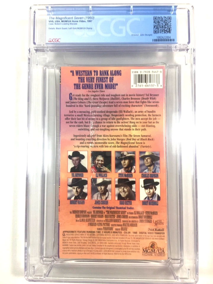 CGC Grade 9.8 The Magnificent Seven VHS NEW A+ Seal Steve McQueen Yul Brenner Foto 3 de 4