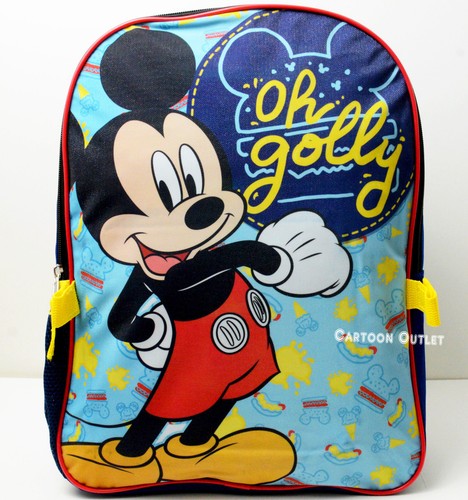 Disney Mickey Mouse Large Backpack 16" Lunch Box Set  Kids Bag Goofy New - Picture 3 of 7