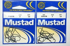 2 packs blued classic sproat worm bait hook size 2 33637b 10 per pack barbed