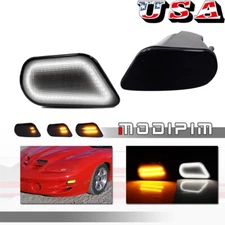 2PC Turn Signal LED Lights Replacement For 98-02 Pontiac Firebird Trans Am Black