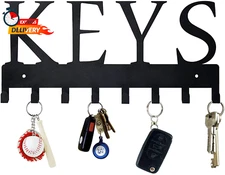 HappyHapi Metal Key Hanger Wall Mount, Key Holder Wall Mounted Key Hooks Organiz