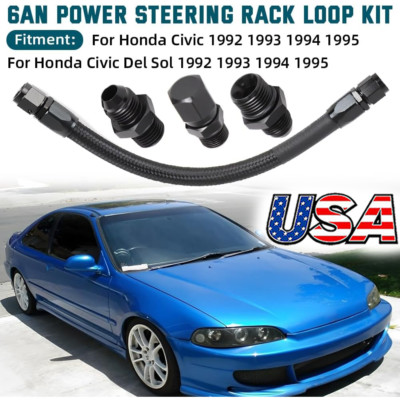 For 1992-95 Honda Civic Civic Del Sol EG Power Steering Rack Loop Fittings Kit