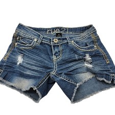 Rue 21 Size 0/1 Cut Off Distressed Shorts with Embroidered pockets