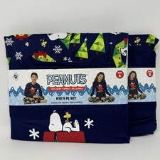 Peanuts Holiday Family Pajamas Snoopy Kids 2pc Sizes 6, 8 - NEW