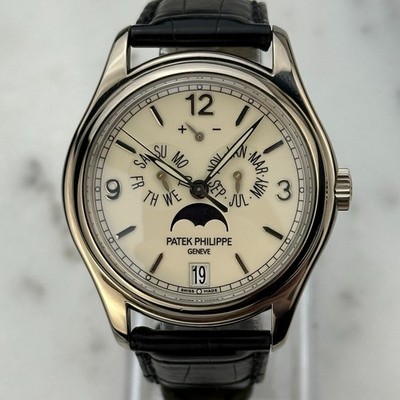 Patek Philippe White Gold Annual Calendar Moonphase Men's Luxury Watch 5146G-001