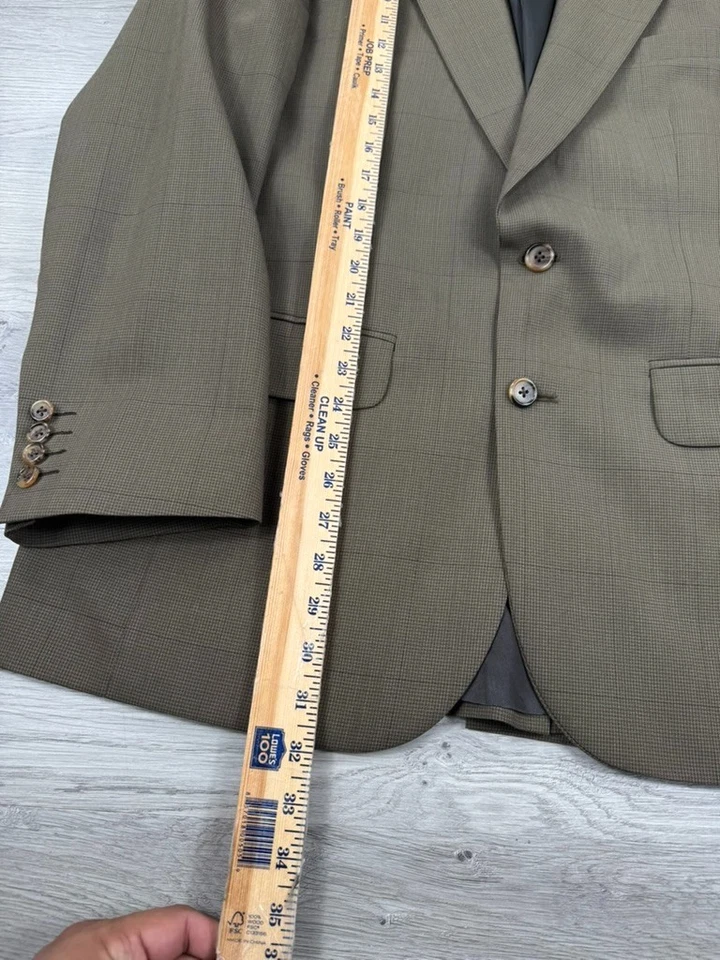 Blazer Burberry Masculino 42R Marrom Espinha de Arenque Xadrez Jaqueta Terno de Lã Casaco Esportivo - Imagem 4 de 4