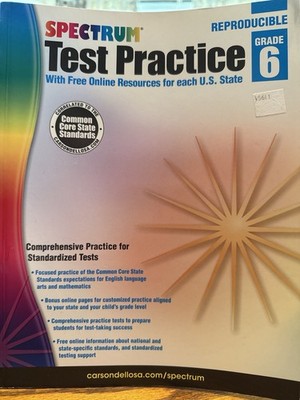 Spectrum Test Practice Grade 6 Workbook Reproducible Common Core