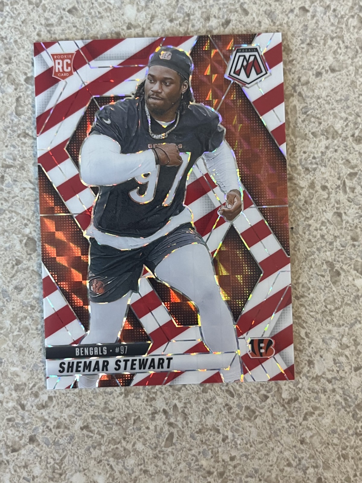 2025 Panini Mosaic - Shemar Stewart #381 Red & White Stripe Mosaic Prizm (RC)