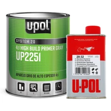 U-POL 2K Gray High-Build Urethane Primer 2251 + 2327 Med. Hardener Kit (1 Liter)