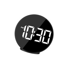  Rechargeable Alarm Clock Reflective Surface for Bedroom USB Voice Control