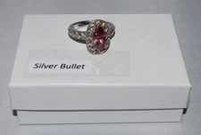 Tacori IV Sterling Silver Epiphany Pink Cubic Zirconia Ring Size 9 +