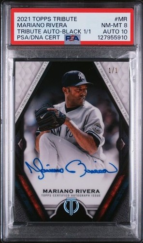 2021 Topps Tribute MARIANO RIVERA Black Auto PSA 8 / Auto 10 1/1