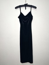 Laura Ashley Vintage 90’s Black Velvet Dress size M party wear 