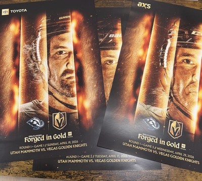 Vegas Golden Knights vs Utah Mammoth-Full Set Of 3 Round 1 2026 Playoff Posters