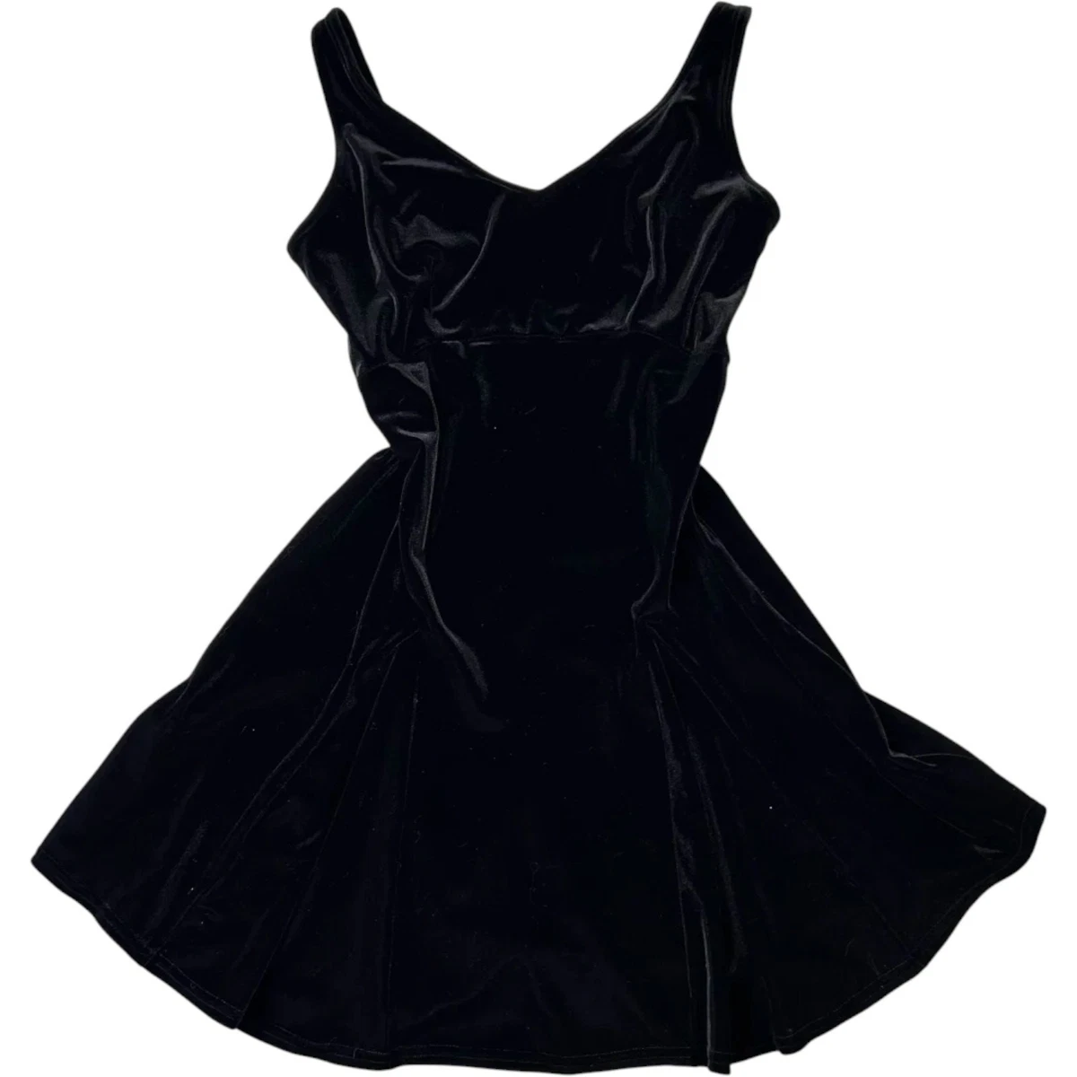 vintage black dress Unique Vintage Black Velvet Front Twist Swing Dress