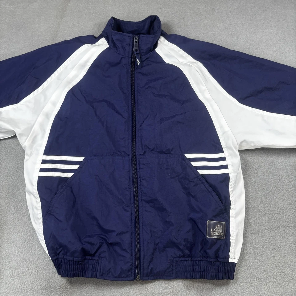 De colección Adidas Traje de Pista Para Hombre Pequeño Azul Marino Blanco Calentamiento Chaqueta Pantalones 3 Rayas Foto 2 de 4
